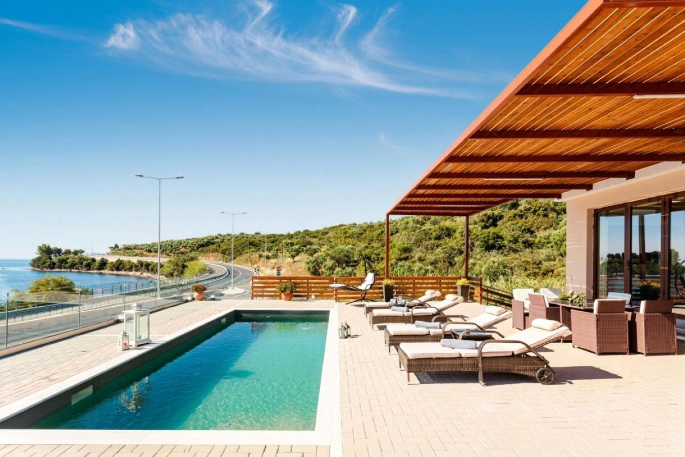 Seaside Summer Bliss - Aurora Luxury Pool Paradise Petalídhion Exteriér fotografie